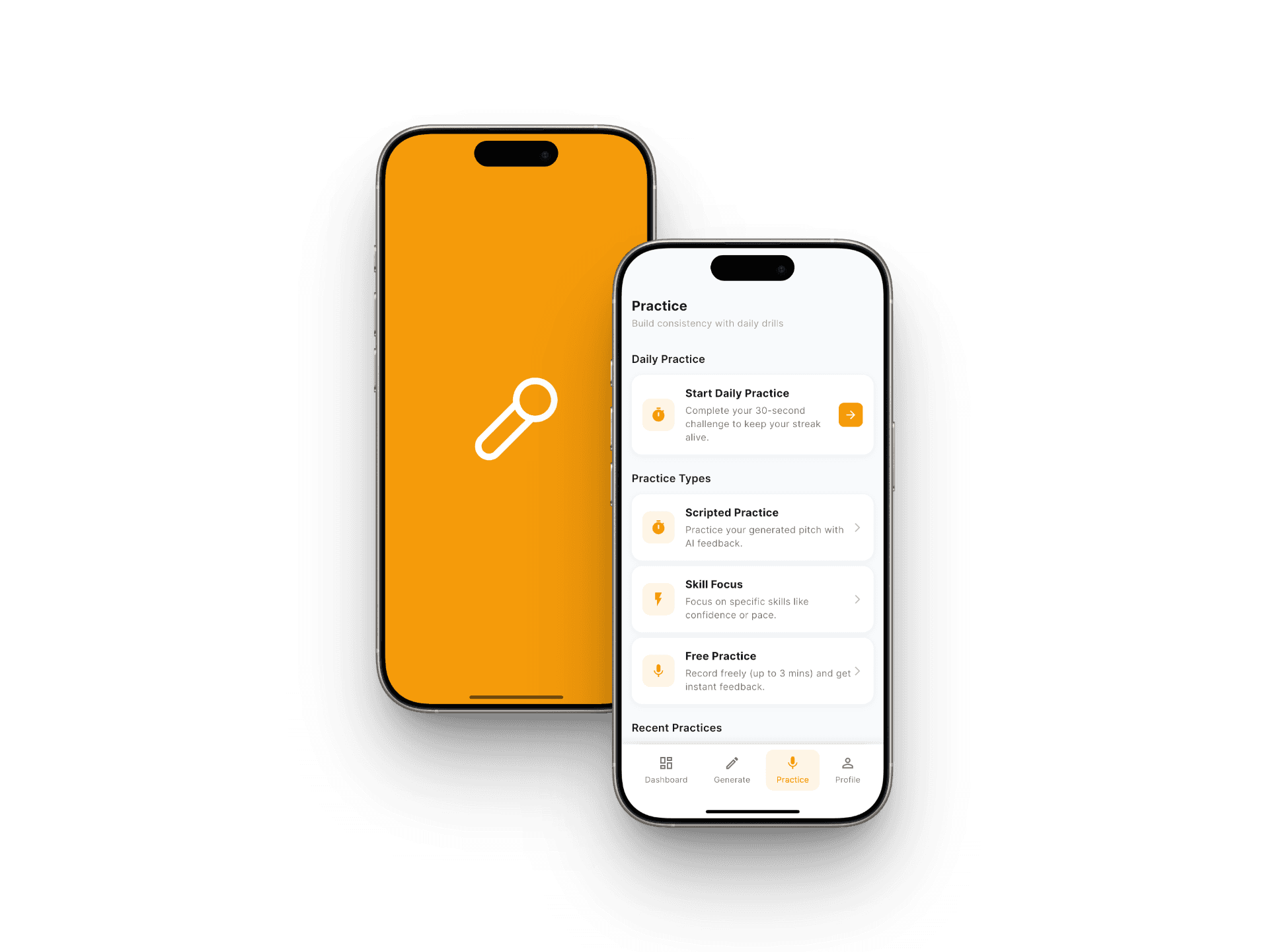 PitchBuddy app preview showing practice feedback